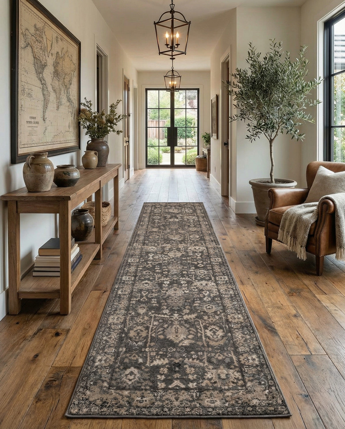 Cascade Range Collection Area Rug -  Shasta (Gray) Runner Gray  lifestyle 108