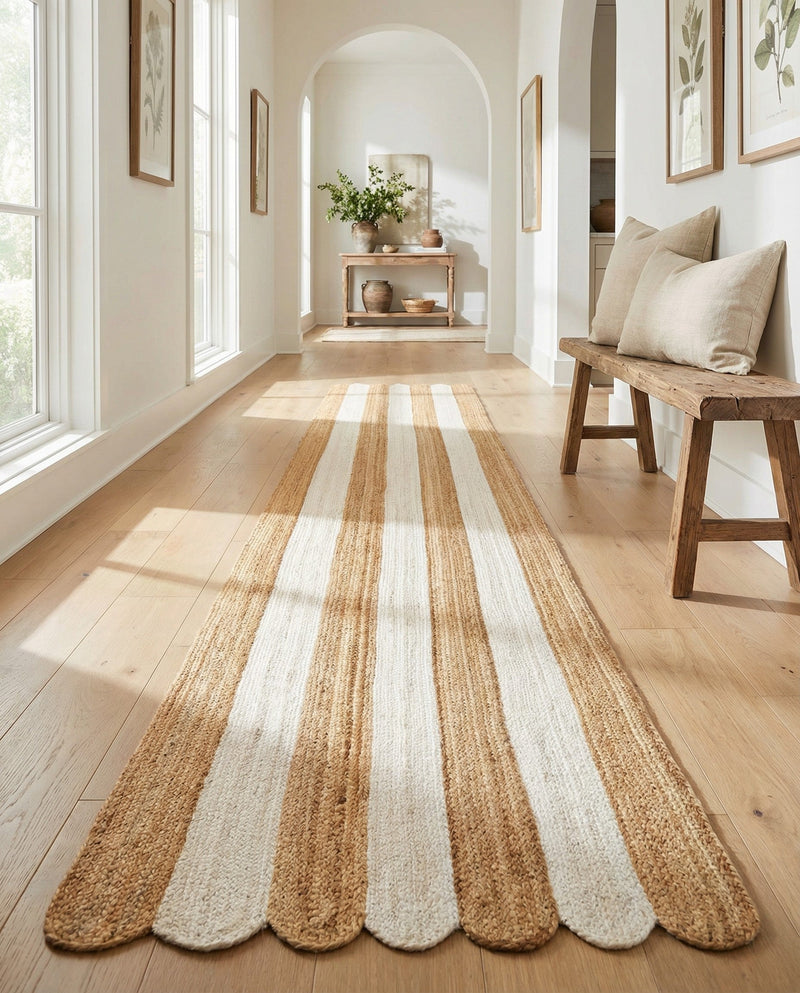 Serenity Braided Jute Collection Area Rug - Luna Runner Natural and Ivory  lifestyle 51