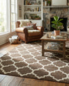 Lattice Gardens Collection Area Rug -  Bloomfield (Brown) Rectangle Brown  lifestyle 11