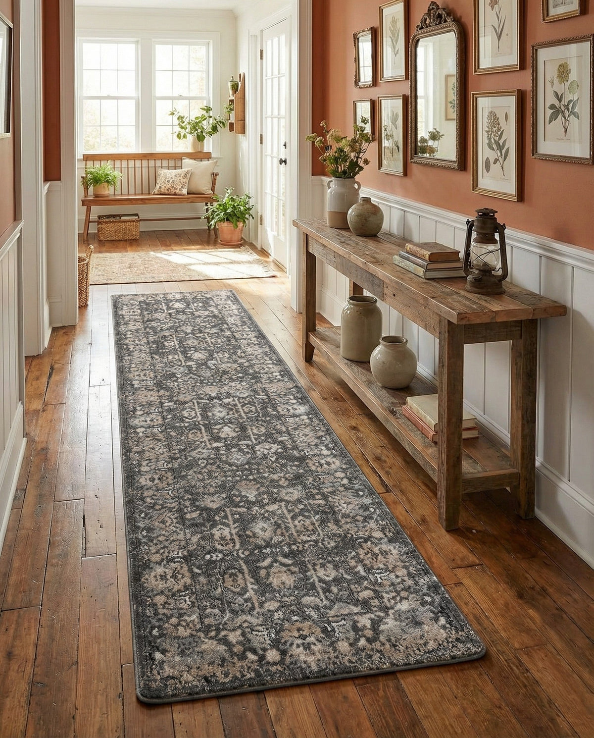 Cascade Range Collection Area Rug -  Shasta (Gray) Runner Gray  lifestyle 100
