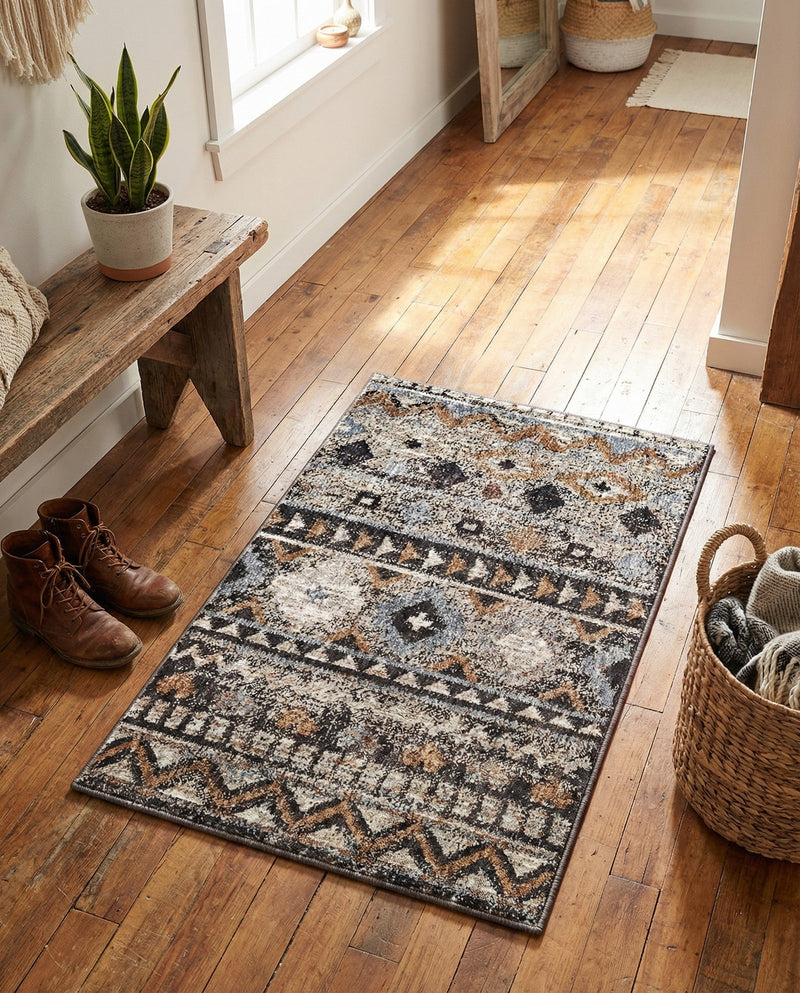 Desert Modern Eco Rug Series Collection Area Rug -  Sonora Rectangle Khaki Gray  lifestyle 13