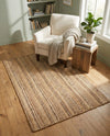 Woven Seaside Jute Collection Area Rug - Savannah (Natural) Rectangle Natural  lifestyle 30