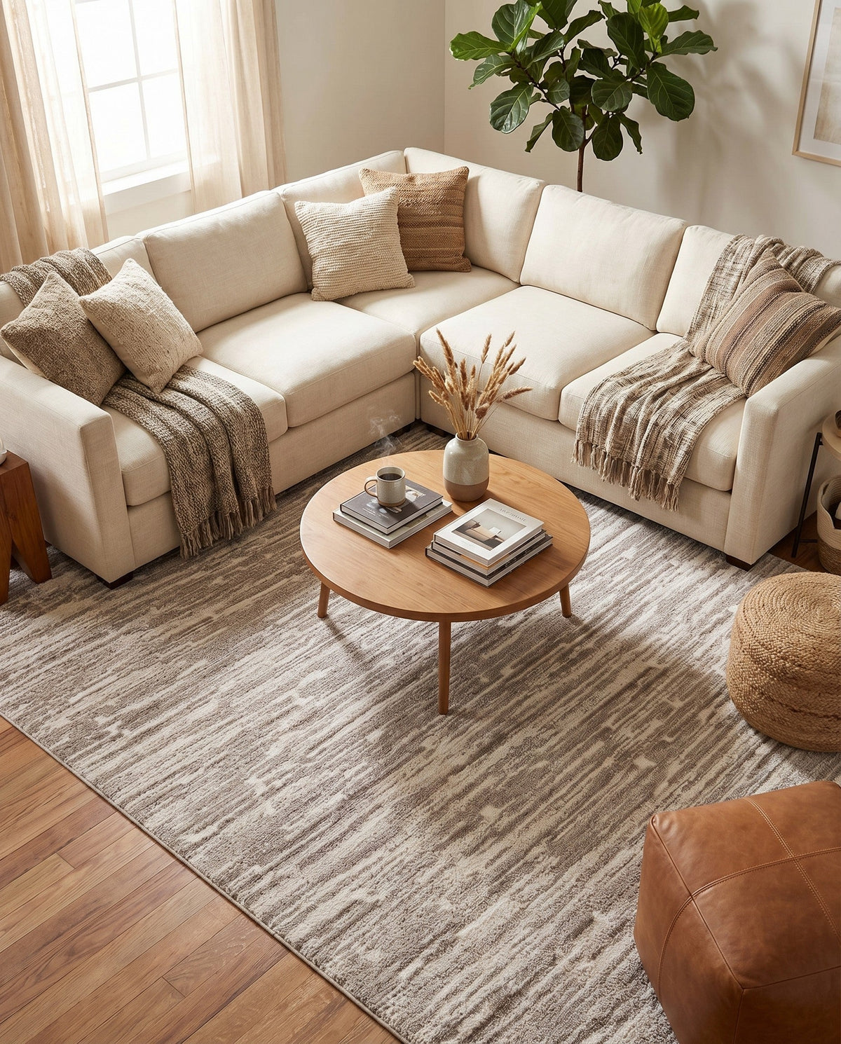 Sienna Collection Area Rug -  Rome Rectangle Ivory  lifestyle 78