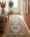 Caribbean Breeze Collection Area Rug -  Floriana Runner Light Blue  lifestyle 66