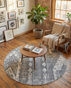 Cascade Range Collection Area Rug - Hood (Gray) Round Gray  lifestyle 76