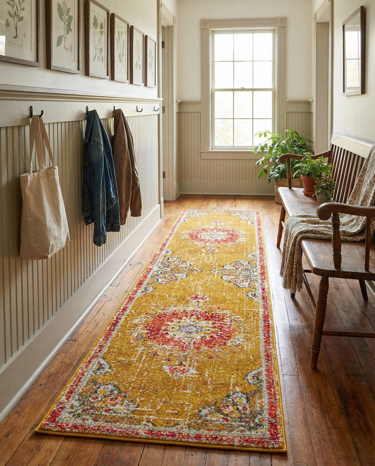 Brighton Terrace Collection Area Rug - Hove (Gold) Runner Gold  lifestyle 67