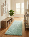 Eternal Plush Oasis Collection Area Rug -  Tranquility (Cyan) Runner Cyan  lifestyle 66