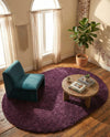 Plush Oasis Collection Area Rug - Serenity (Eggplant Purple) Oval Eggplant Purple  lifestyle 76