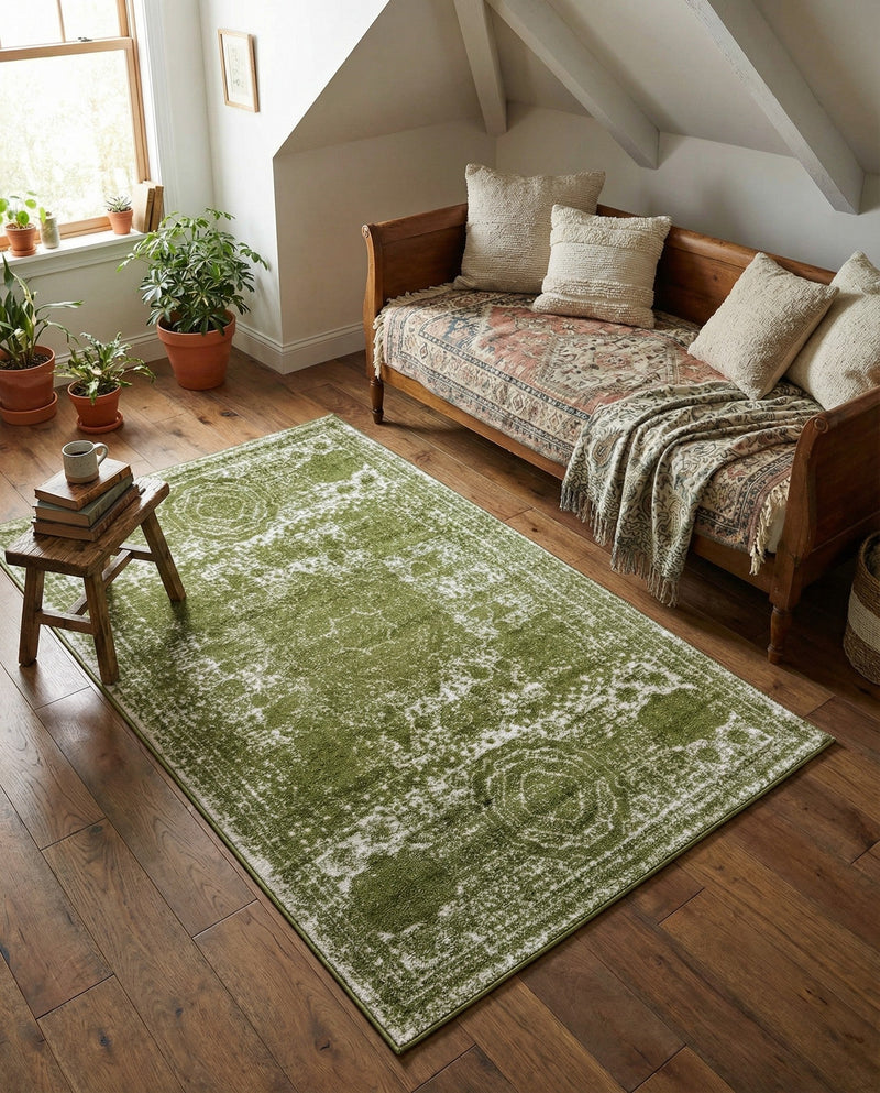 Dover Terrace Collection Area Rug -  Lagoon (Green) Rectangle Green  lifestyle 17