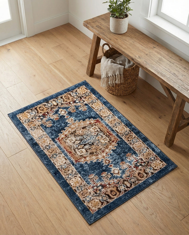 Eden Oasis Collection Area Rug -  Refuge (Blue) Rectangle Blue  lifestyle 18