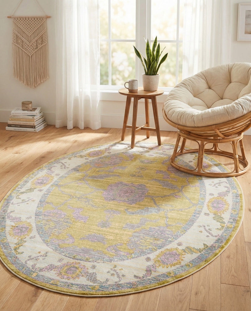 Arcadia Rugs Collection Area Rug - Eden (Green) Oval Green  lifestyle 77