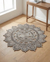 Woven Seaside Jute Collection Area Rug - Coastalhaven (Gray) Round Gray  lifestyle 18