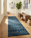 Marrakesh Lattice Collection Area Rug - Casablanca (Navy Blue) Runner Navy Blue  lifestyle 63