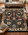 Tabriz Tapestry Collection Area Rug - Sahand (Navy Blue) Square Navy Blue  lifestyle 55