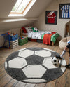 Wonder Tykes Collection Area Rug -  Mirth Round Black and White  lifestyle 10