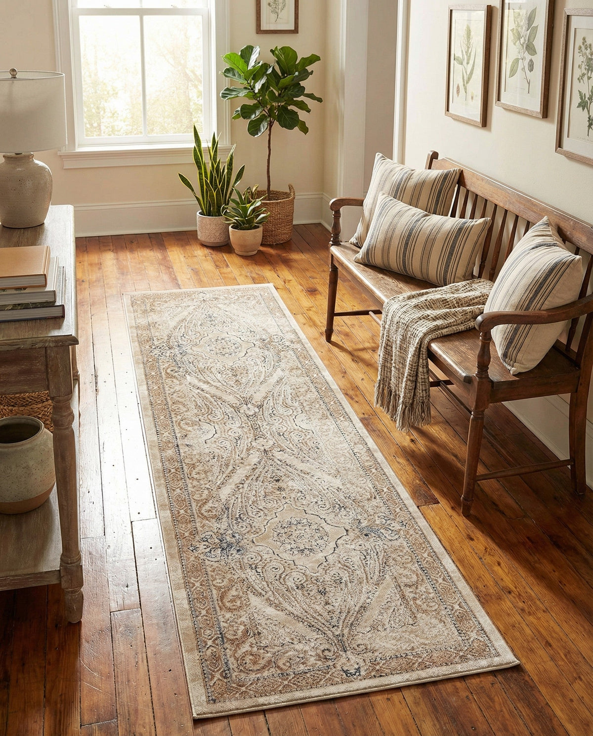 Coastal Manor Collection Area Rug -  Seagrove Runner Beige  lifestyle 95