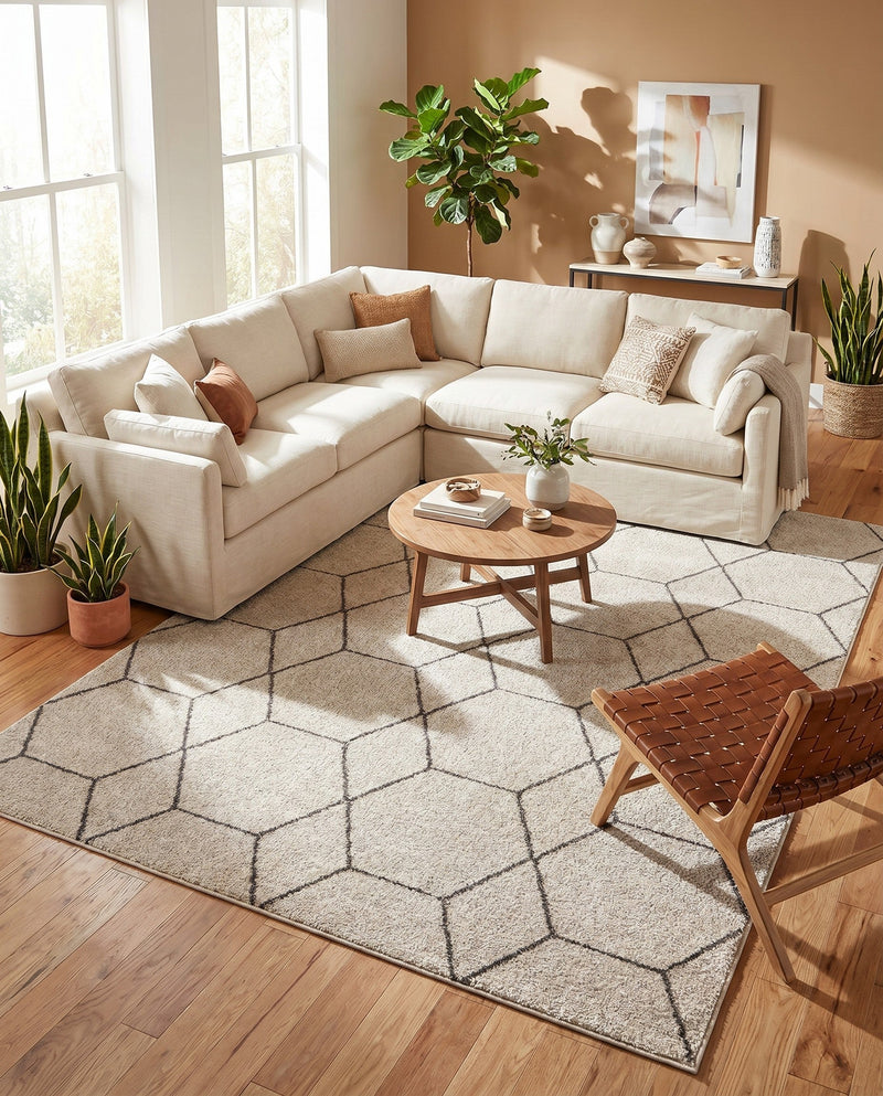 Trellis Mosaic Collection Area Rug - Arborville (Ivory) Rectangle Ivory  lifestyle 26
