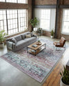 Baroque Era Collection Area Rug - Versailles (Blue Green) Rectangle Blue Green  lifestyle 5