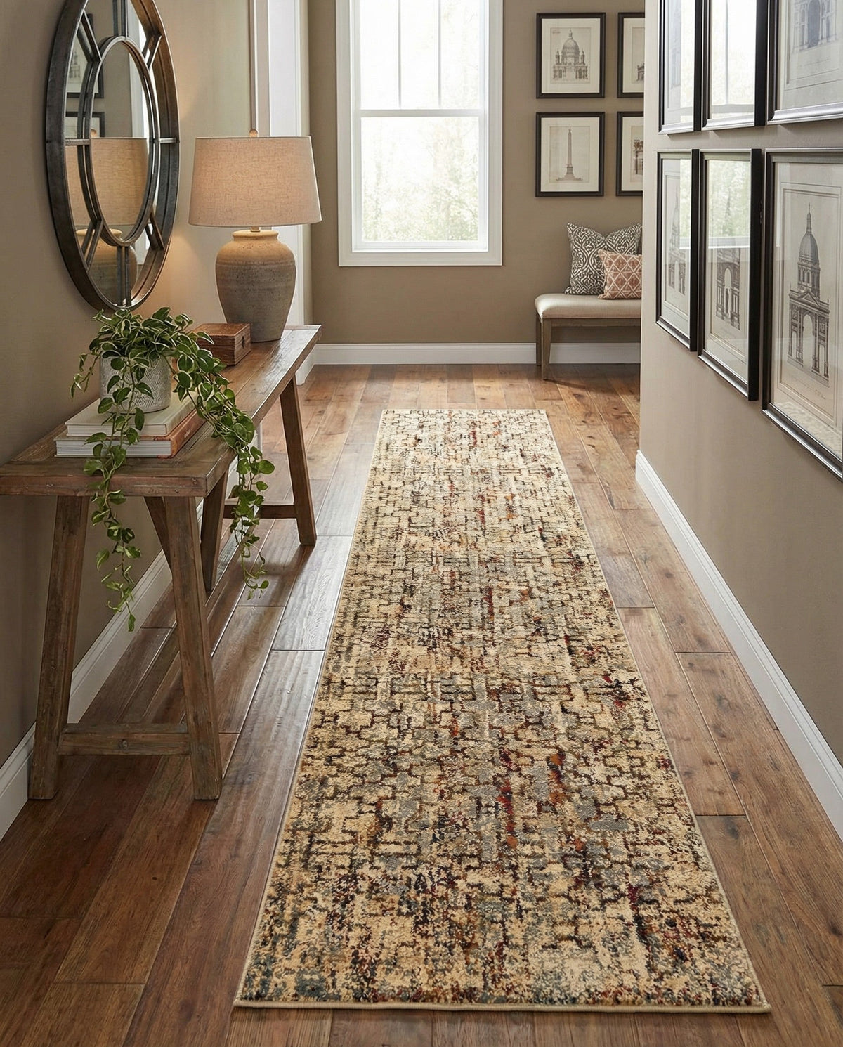 Neptune Elegance Collection Area Rug -  Proteus Runner Beige Cream  lifestyle 103