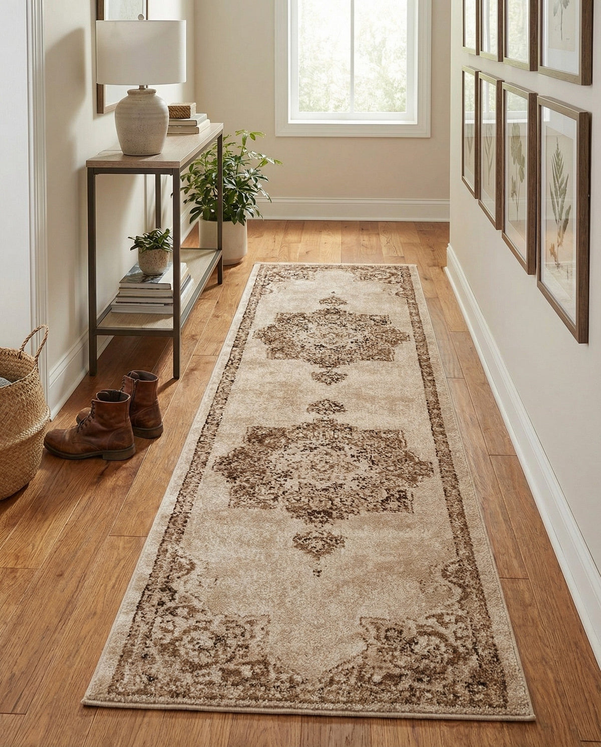 Eden Oasis Collection Area Rug -  Tranquility (Beige) Runner Beige  lifestyle 52