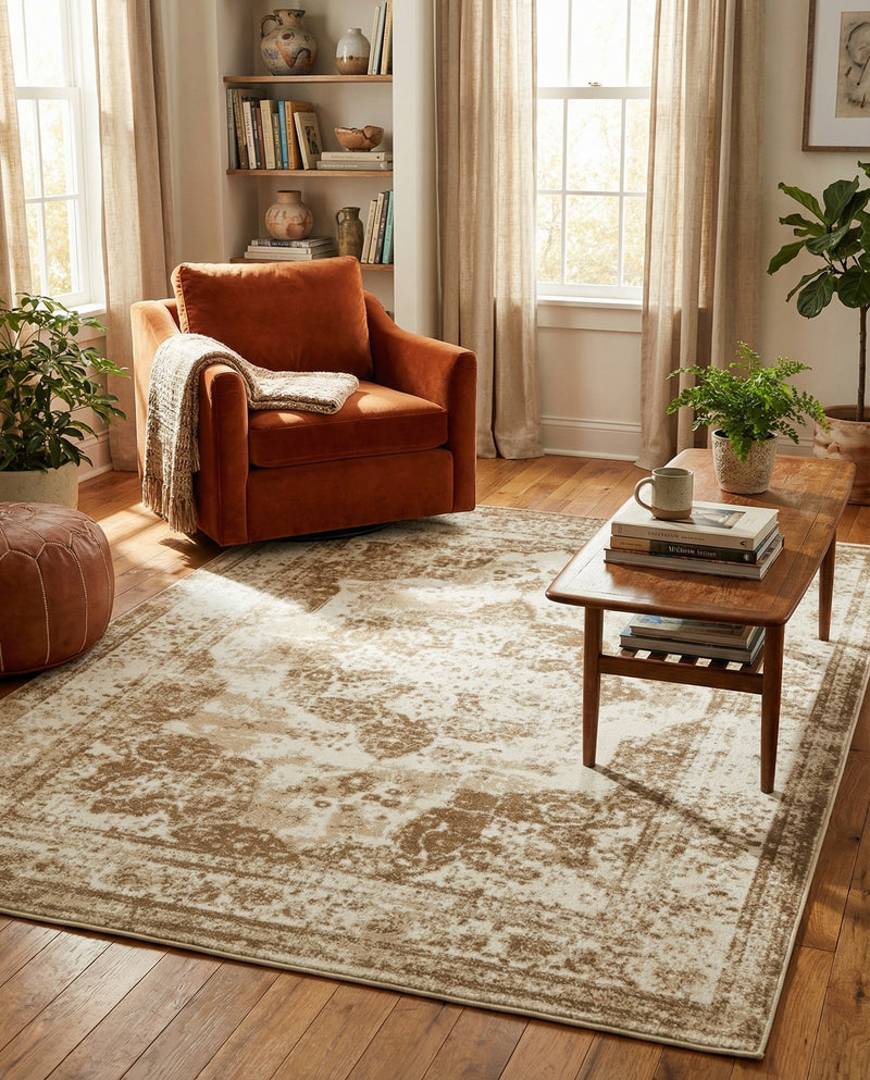 Riviera Elegance Collection Area Rug -  Menton (Beige) Rectangle Beige  lifestyle 44
