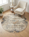 Coastal Manor Collection Area Rug -  Oceanfront Round Blue Beige  lifestyle 35