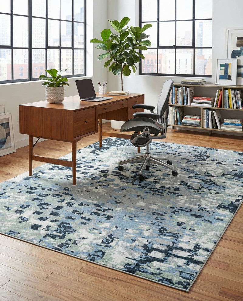 Aegean Elegance Washables Collection Area Rug -  Andros Rectangle Gray Navy Green  lifestyle 26
