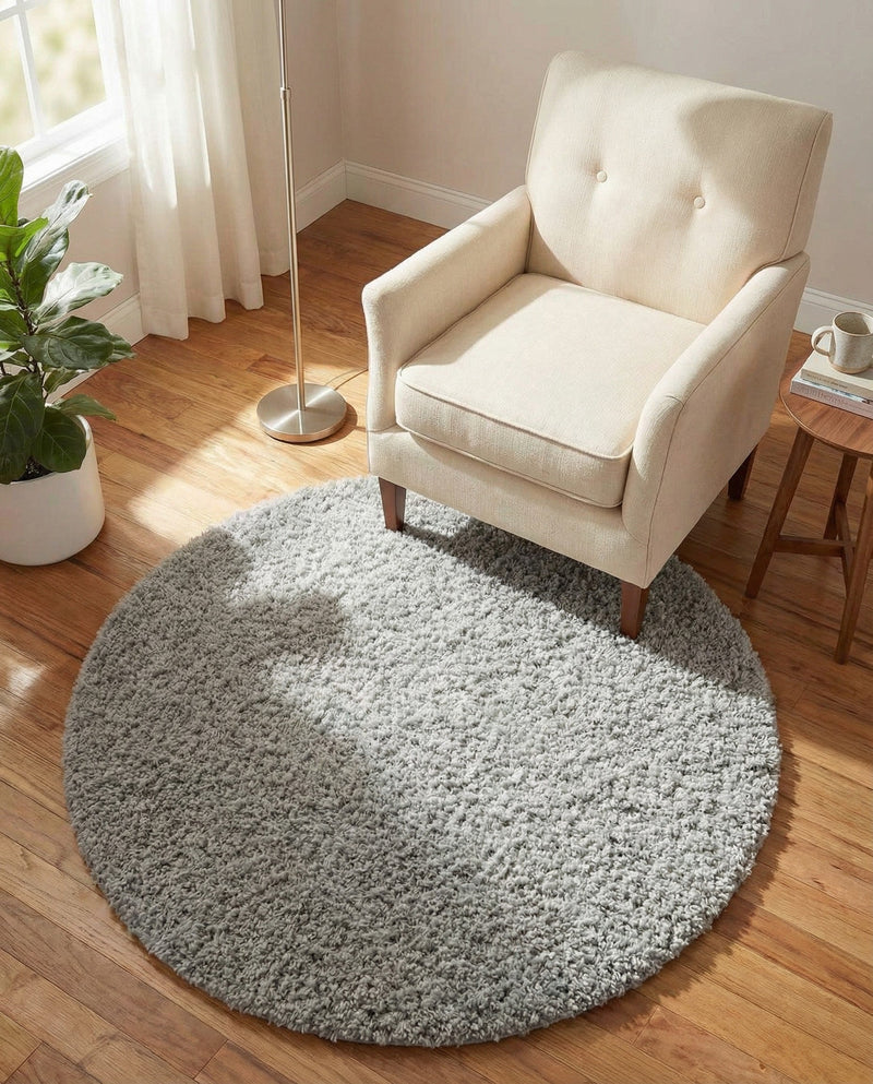 Alpine Plush Collection Area Rug -  Cortina (Sterling) Round Sterling  lifestyle 68