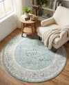 Adriana Terrace Collection Area Rug - Capri (Aqua) Round Aqua  lifestyle 54