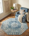 Coastal Haven Collection Area Rug - Seabreeze (Navy Blue) Octagon Navy Blue  lifestyle 65