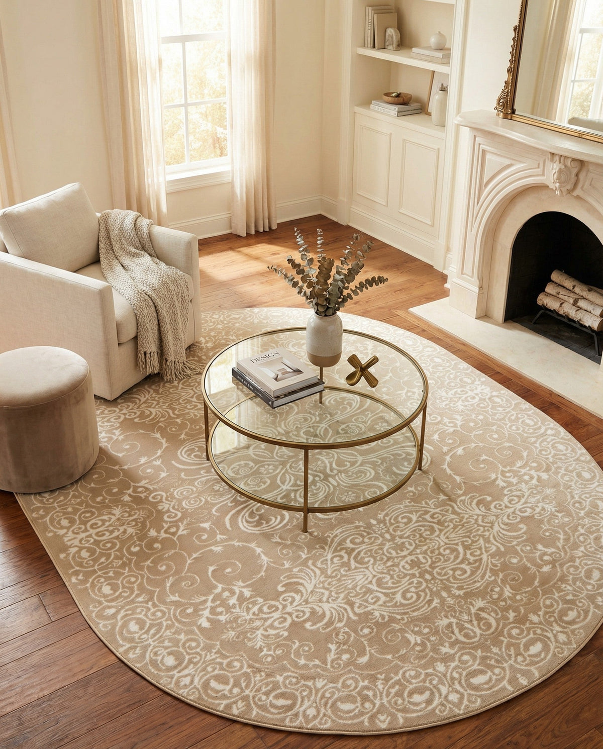 Andes Summit Collection Area Rug -  Lanín Oval Beige  lifestyle 104