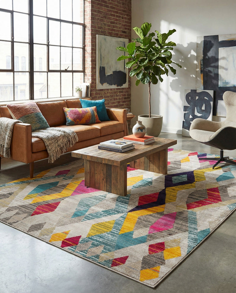 Sedona Vista Collection Area Rug -  Pricklypear Rectangle Multi  lifestyle 6