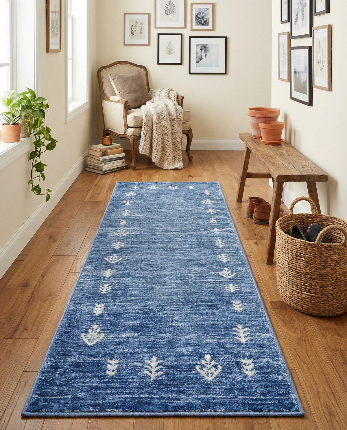 Zagros Shades Collection Area Rug -  Yasuj Runner Navy Blue  lifestyle 102