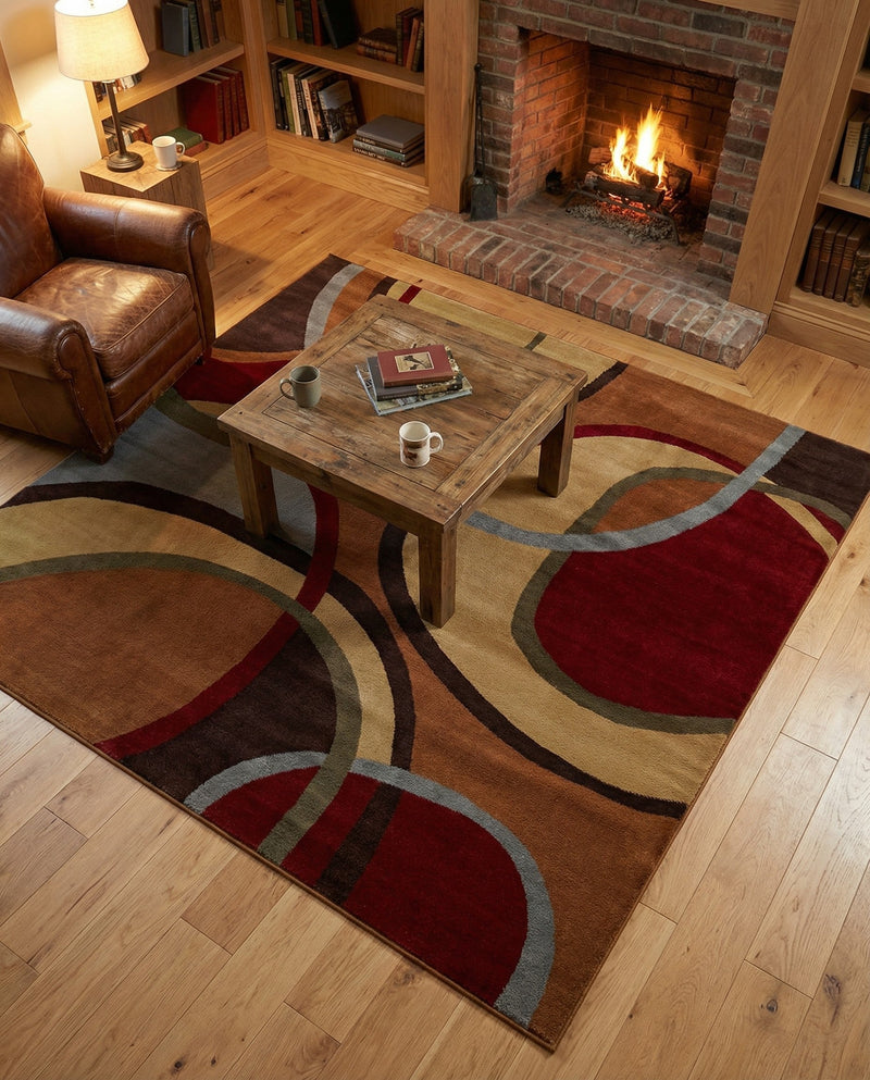Bistro Lounge Collection Area Rug -  Macchiato Square Multi  lifestyle 60