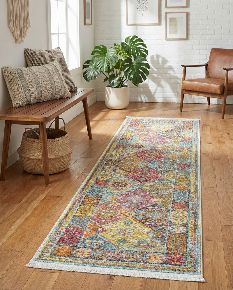 Caribbean Breeze Collection Area Rug -  Grenada Runner Multi  lifestyle 75