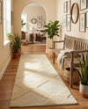 Trellis Wool Collection Area Rug - Vineyard Runner Ivory  lifestyle 27