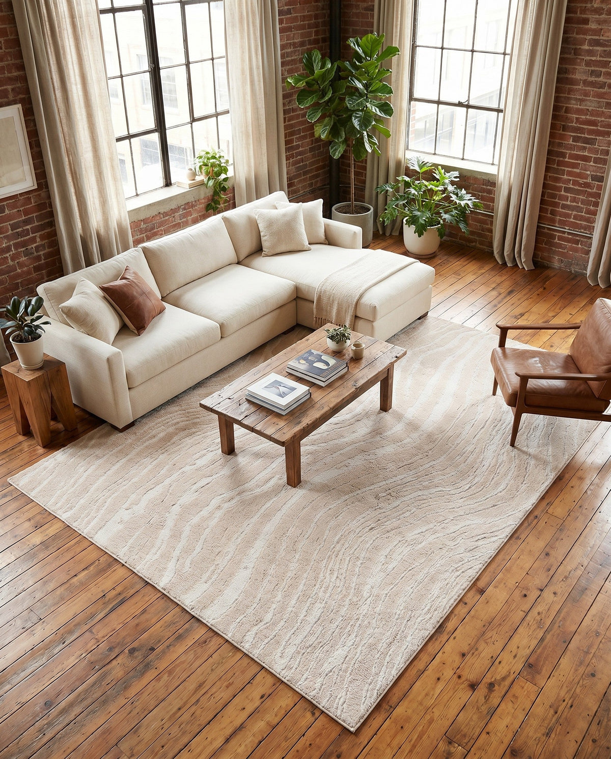 Sienna Collection Area Rug -  Garda Rectangle Ivory  lifestyle 57