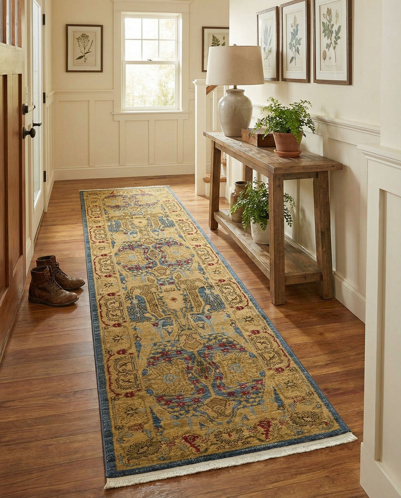 Persian Elegance Collection Area Rug -  Khorramabad Runner Navy Blue  lifestyle 30