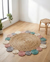 Woven Seaside Jute Collection Area Rug - Sienna Round Multi  lifestyle 60