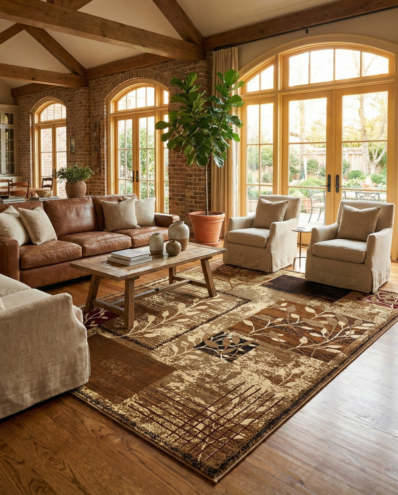 Bistro Lounge Collection Area Rug -  Affogato Rectangle Beige  lifestyle 58