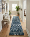 Berber Lattice Shag Collection Area Rug - Atlas (Navy Blue) Runner Navy Blue  lifestyle 62