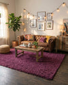 Plush Oasis Collection Area Rug - Serenity (Eggplant Purple) Rectangle Eggplant Purple  lifestyle 24