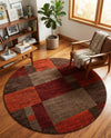 Autumn Meadow Collection Area Rug -  Sycamoreside (Multi) Round Multi  lifestyle 50
