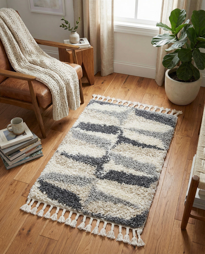 Cozy Cove Shag Collection Area Rug -  Tidewater Rectangle Gray  lifestyle 33