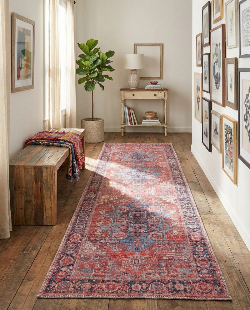 Zahara Oasis Collection Area Rug -  Essaouira Runner Rust Red  lifestyle 76