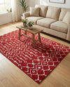 Marrakech Lattice Collection Area Rug - Medina (Red) Rectangle Red  lifestyle 13