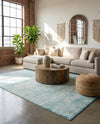 Metro Heights Collection Area Rug -  Chelsea Rectangle Teal  lifestyle 38