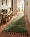 Thar Cotton Collection Area Rug - Jaisalmer (Green) Runner Green  lifestyle 69