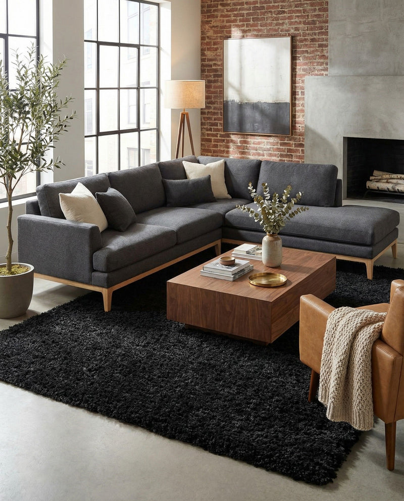 Eternal Plush Oasis Collection Area Rug -  Tranquility (Onyx Black) Rectangle Onyx Black  lifestyle 24