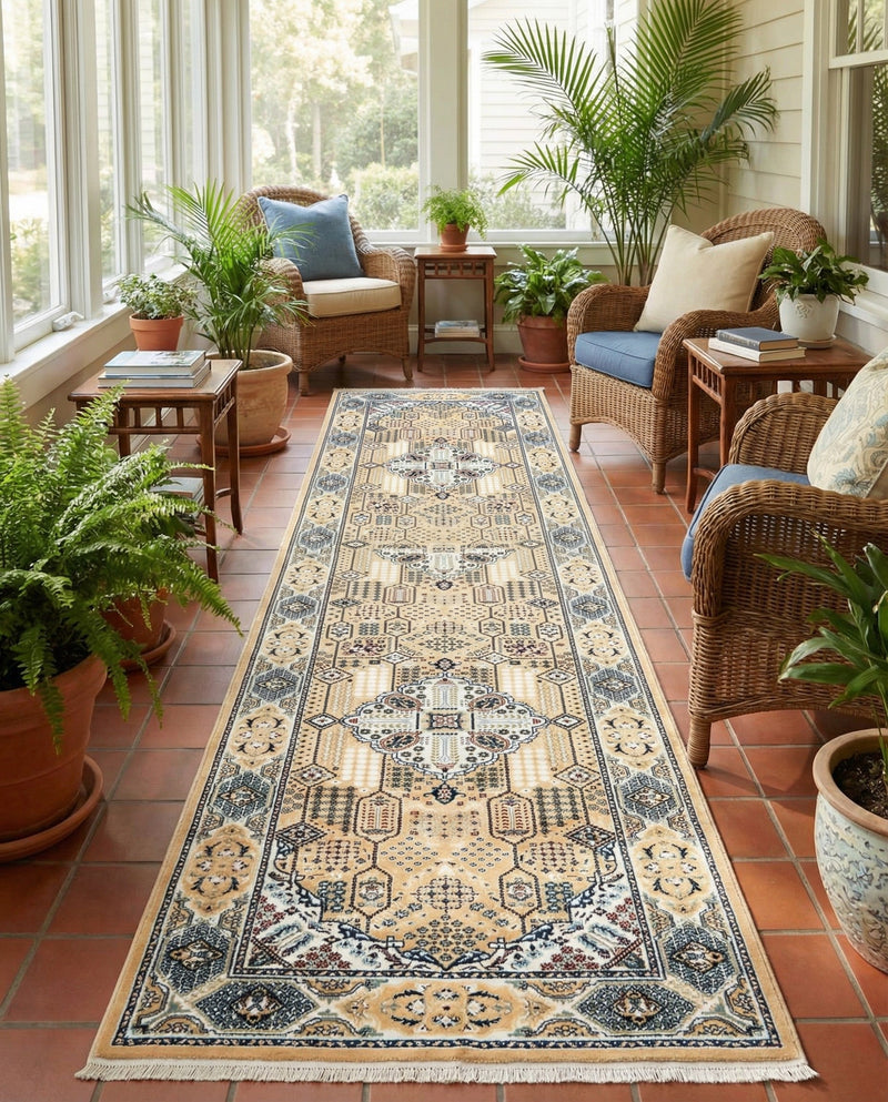 Persian Elegance Collection Area Rug -  Kashan Runner Beige  lifestyle 42